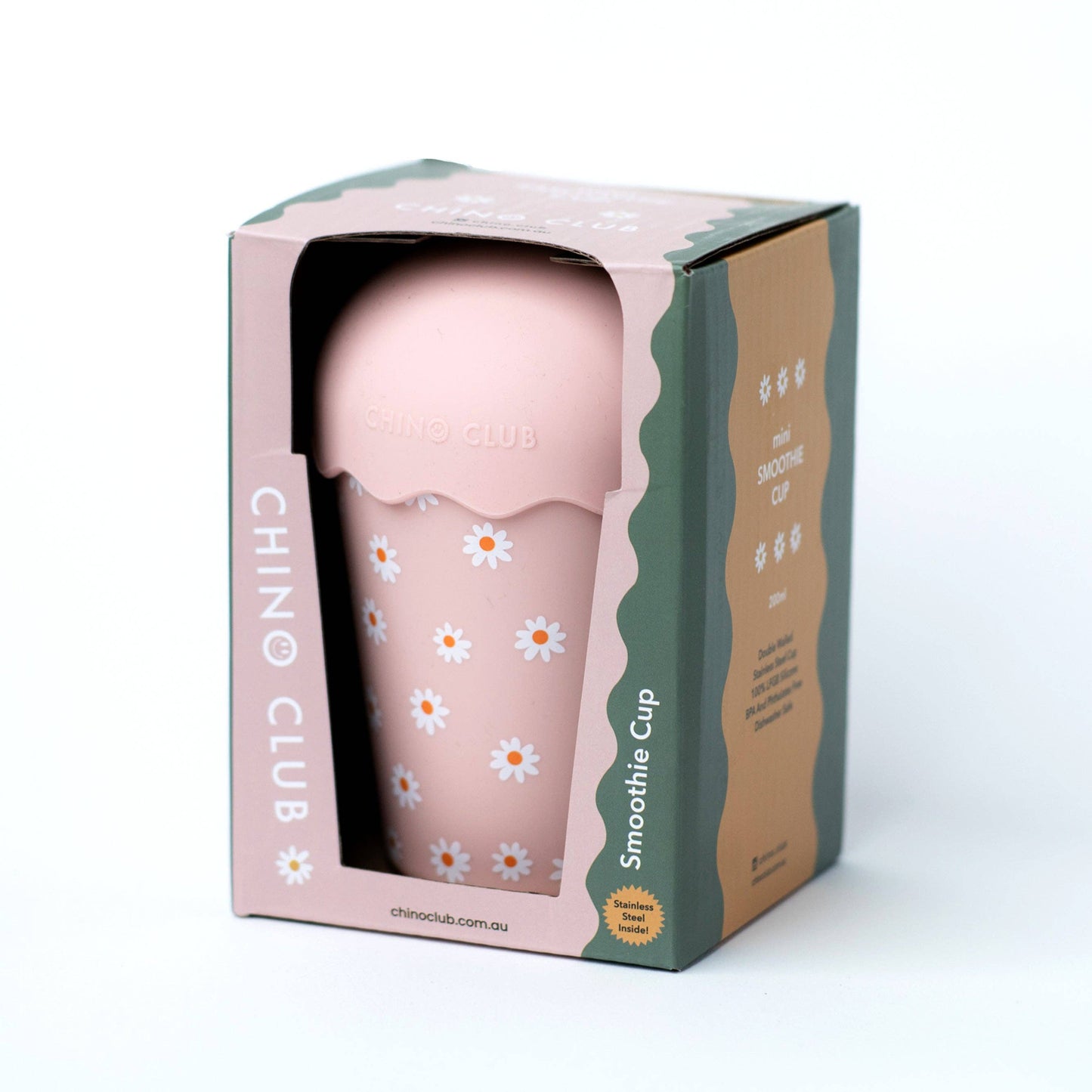 Pink Daisy Mini Smoothie Cup & Straw 200ml