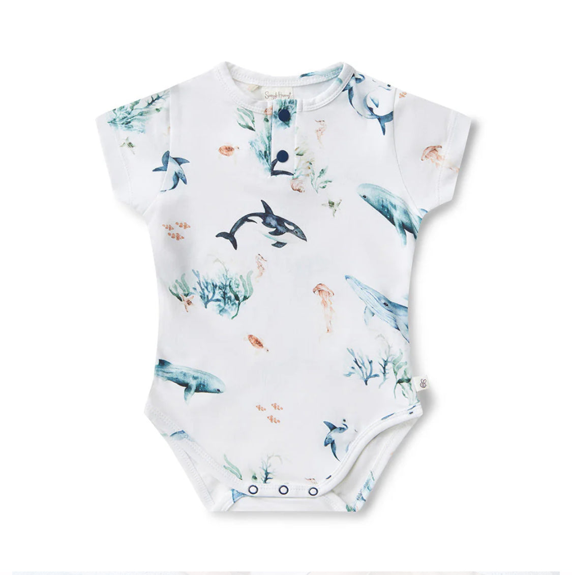 Ocean Short Sleeve Organic Bodysuit