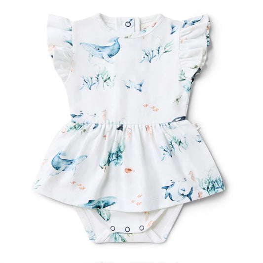 Ocean Short Sleeve Organic Dress