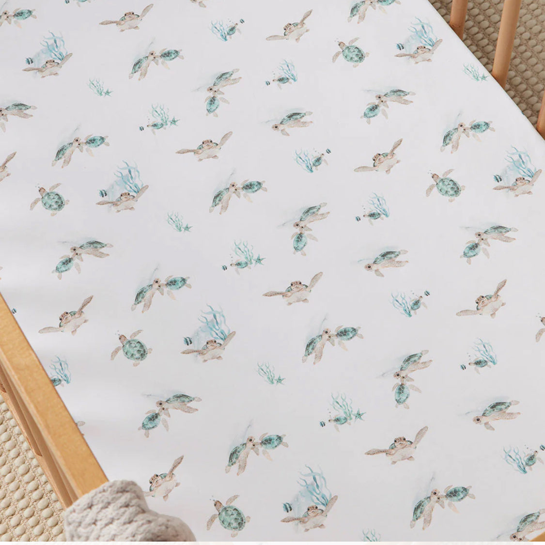 Turtle Organic Fitted Cot Sheet