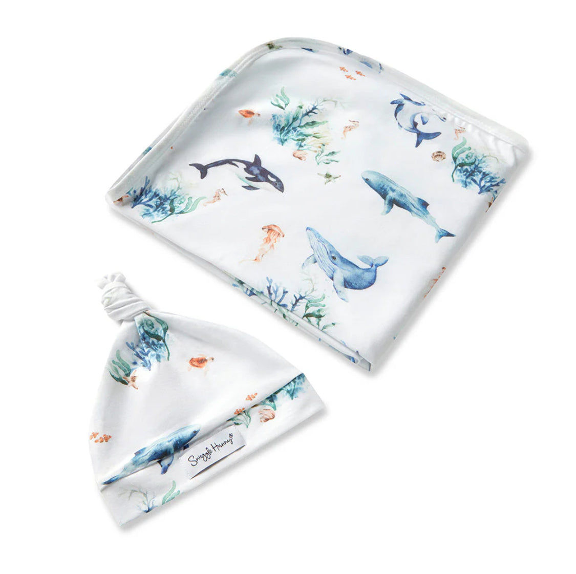 Ocean Organic Jersey Wrap & Beanie Set