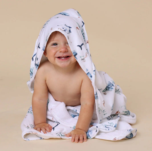 Ocean Organic Hooded Baby Towel