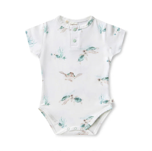 Turtle Short Sleeve Organic Bodysuit