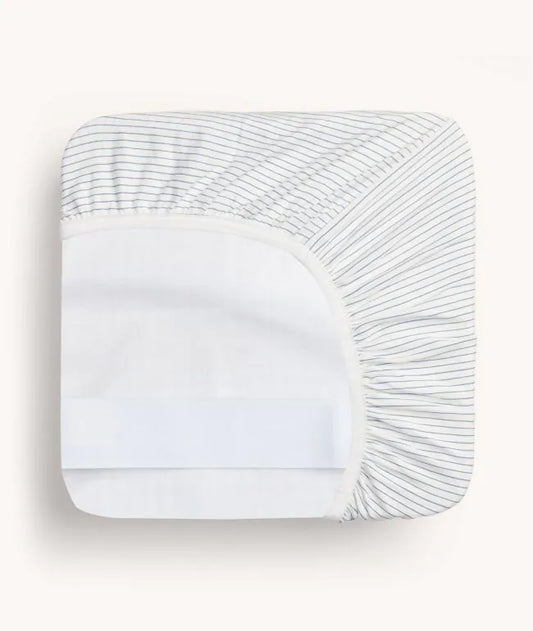 NEW Midnight Stripe 2-In-1 Waterproof Fitted Sheet - Cot