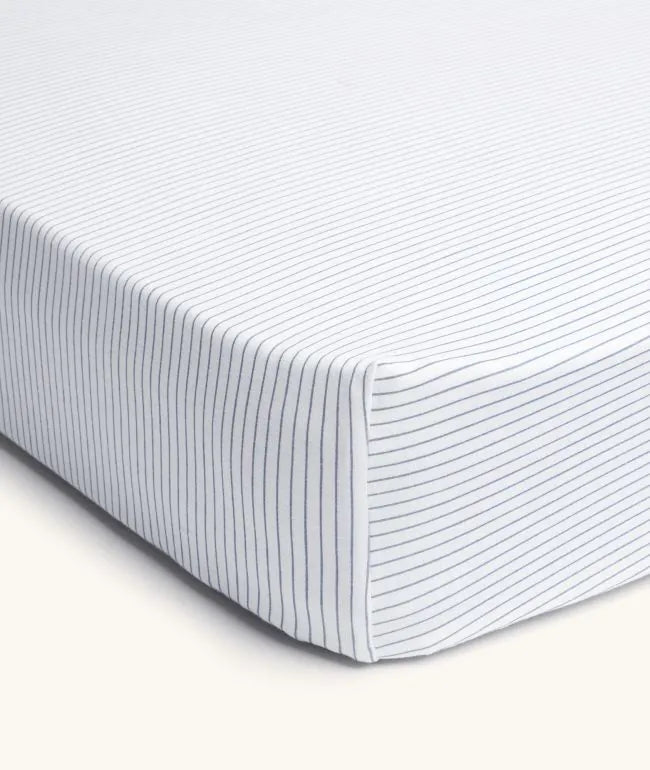 NEW Midnight Stripe 2-In-1 Waterproof Fitted Sheet - Cot