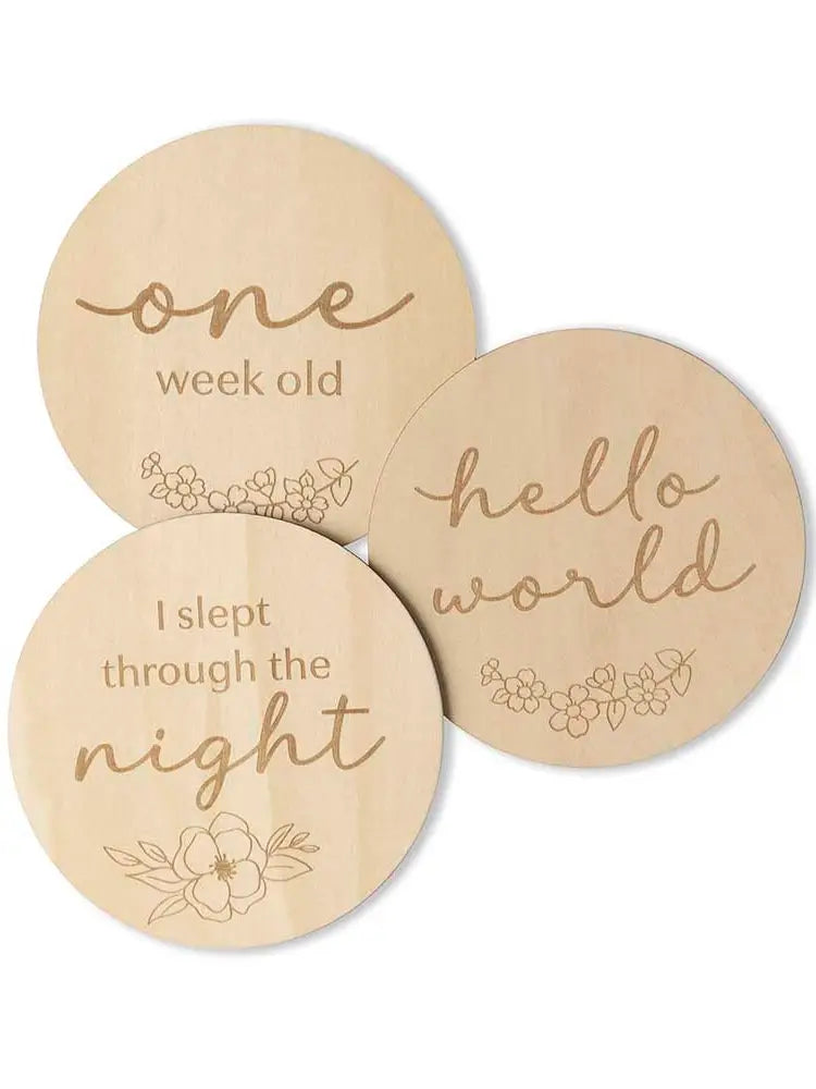 Floral Wooden Milestone Cards