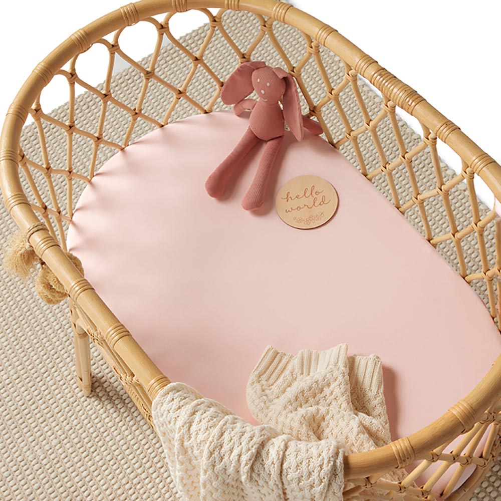 Baby Pink Bassinet Sheet & Change Pad Cover