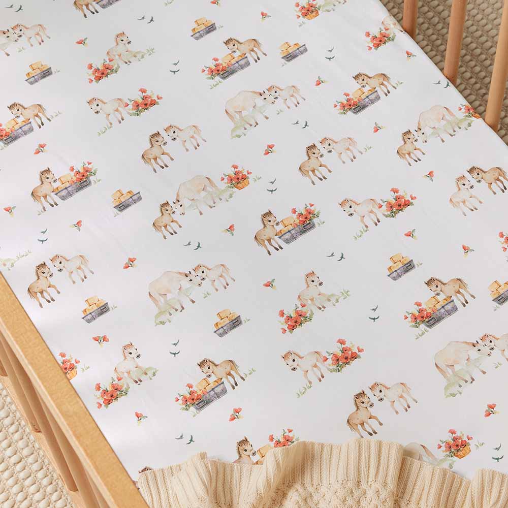 Pony Pals Organic Fitted Cot Sheet