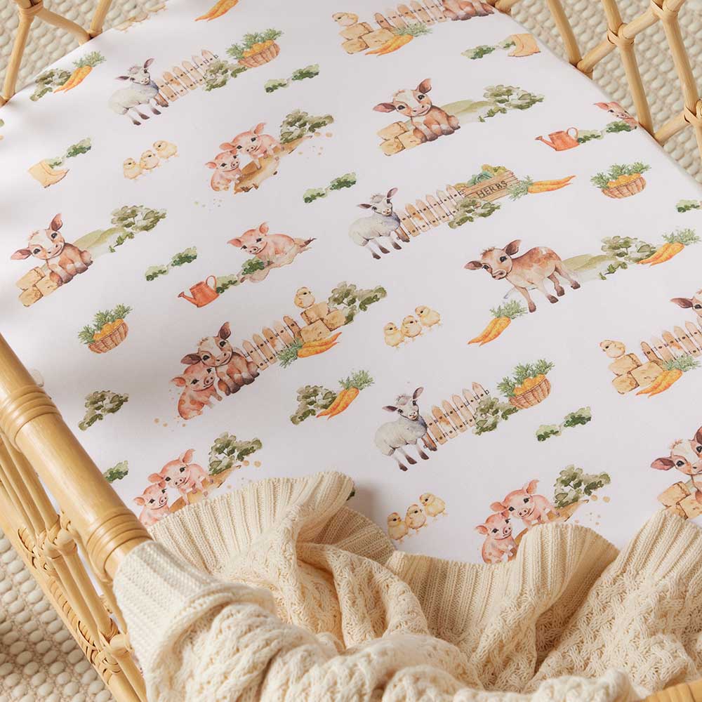 Farm Bassinet Sheet & Change Pad Cover