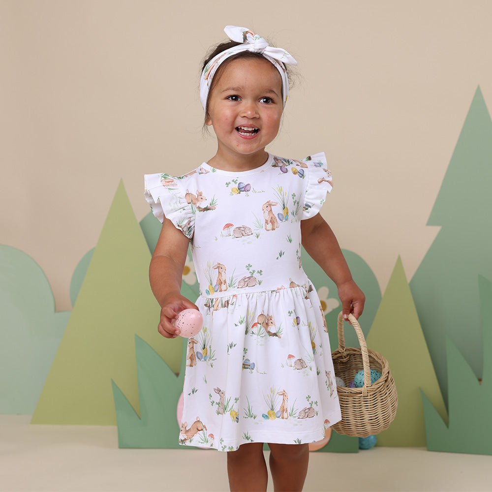 Easter Bunnies Short Sleeve Organic Dress