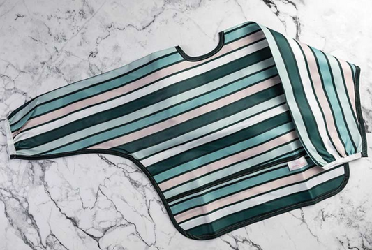 Smockie Bib | Aqua Lines