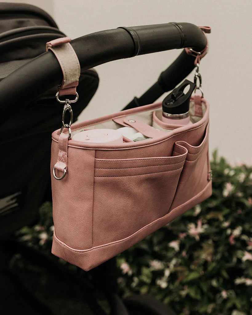 Stroller Organiser Faux Leather - Dusty Rose