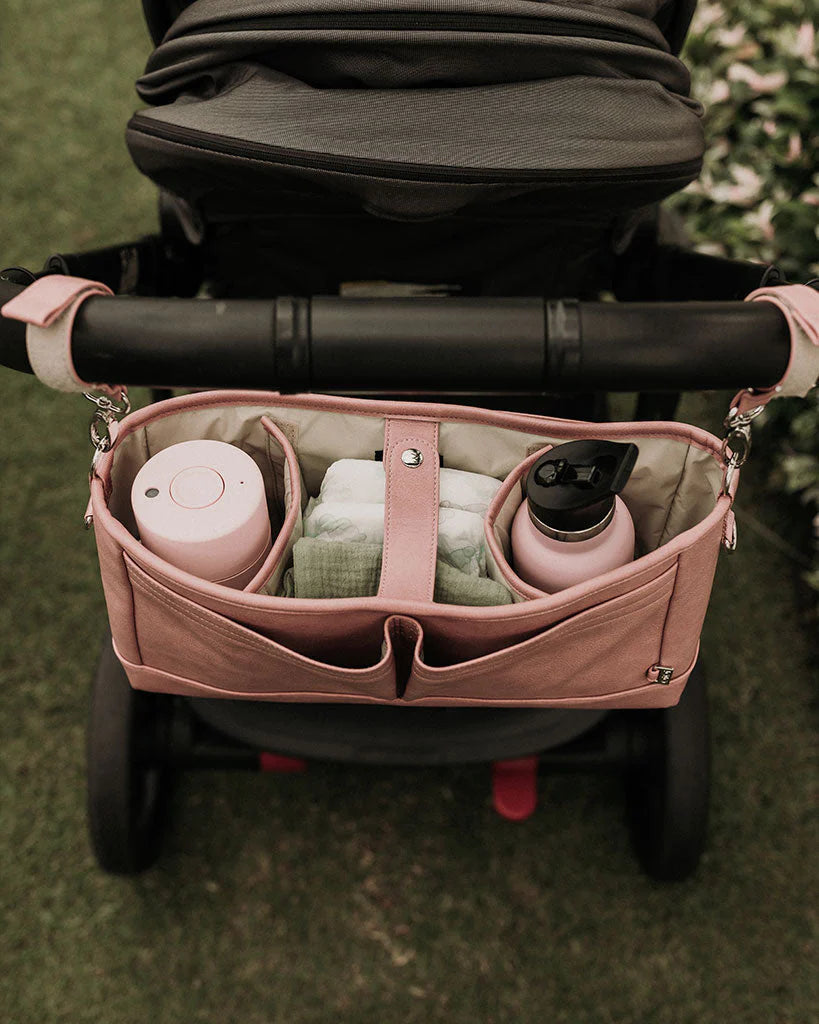 Stroller Organiser Faux Leather - Dusty Rose